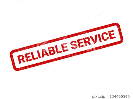 Grunge textured rectangular stamp with the phrase reliable service for business or official documentation 134460549