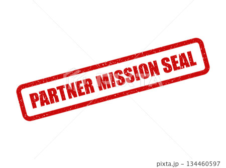 Grunge textured rubber seal featuring PARTNER MISSION SEAL text for official document validation Grunge textured rubber seal featuring PARTNER MISSION SEAL text for official document validation 134460597