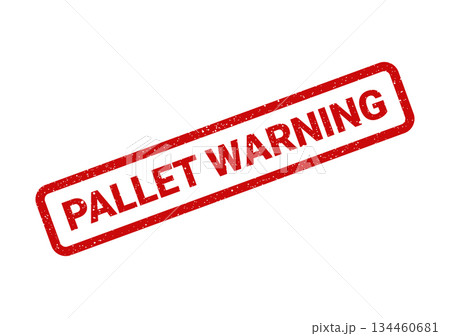Grunge textured rubber stamp for PALLET WARNING notice on goods or shipment documentation Grunge textured rubber stamp for PALLET WARNING notice on goods or shipment documentation 134460681