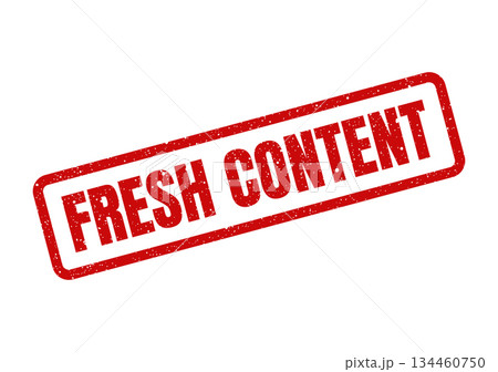 Grungy effect rubber stamp graphic showcasing a clear message about new fresh content online Grungy effect rubber stamp graphic showcasing a clear message about new fresh content online 134460750