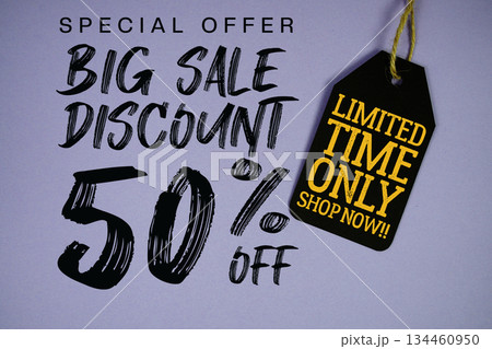 Big Sale Discount 50% off Special offer with Price tag Limited Time Only Shop Now 134460950