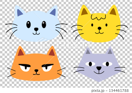 Cat face cartoon for print, illustration and element Cat face cartoon for print, illustration and element 134461788