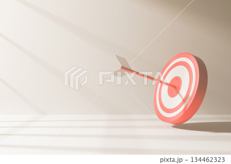 3D target with arrow on podium, business goal concept. 134462323