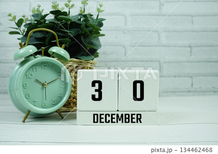Wooden Calendar Showing the Date of December 30th. Day 30 of December Month 134462468