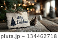 Merry Christmas card with signs. New Year eve. AI 134462718