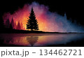 Christmas fir tree card. Fantasy fairy tale. New Year eve 134462721