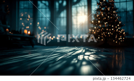 Christmas fir tree card. Fantasy fairy tale. New Year eve 134462724
