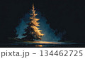 Christmas fir tree card. Fantasy fairy tale. New Year eve 134462725