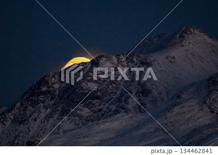 Midwinter moon over Bodo 134462841