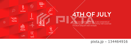 Fireworks and Independence Day Icon Set Web Header Banner Fireworks and Independence Day Icon Set Web Header Banner 134464916