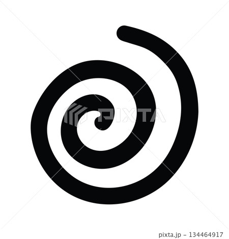 Swirl Icon Hand Drawn, w Black and White, Thick Liness 134464917