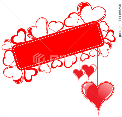Valentines Day frame with hearts 134466256