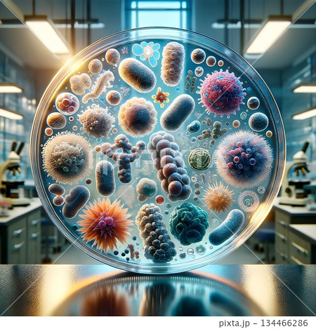 Microscopic World in Petri Dish Microscopic World in Petri Dish 134466286