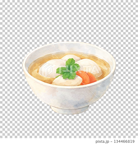 Ozoni illustration Japanese food New Year's cuisine Japan food material 134466819