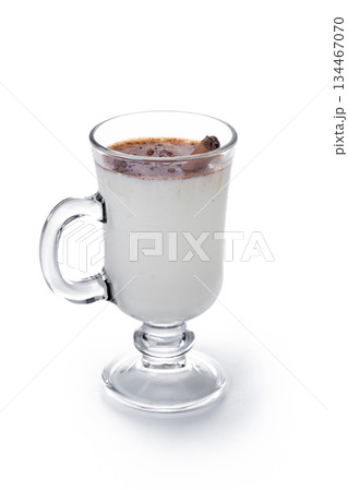 Eggnog with Cinnamon in glass 134467070