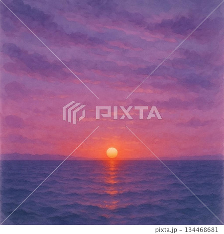 海からの日の出 134468681