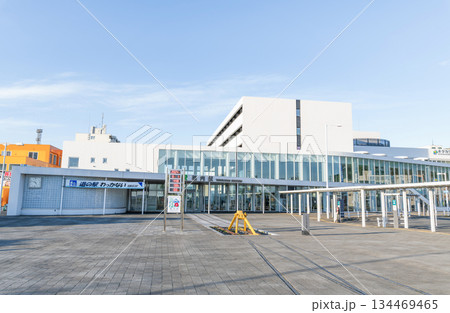 北海道稚内市　日本最北の駅　晴天のJR稚内駅・道の駅わっかない 134469465