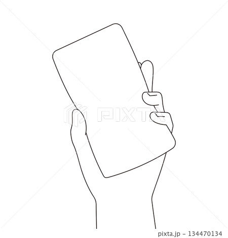 スポンジと持つ手のイラスト素材 スポンジと持つ手のイラスト素材 134470134