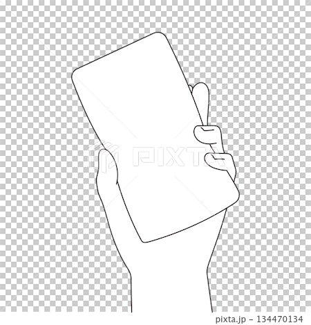 Illustration material of a sponge and a hand holding it 134470134