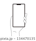 スマホと持つ手のイラスト素材 134470135