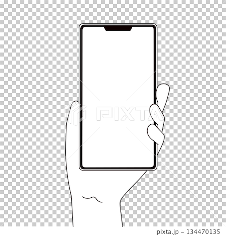 スマホと持つ手のイラスト素材 134470135