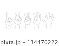 数字を表すハンドイラスト素材 134470222