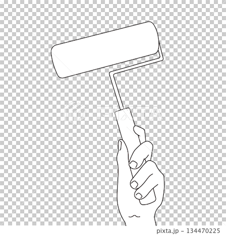 Adhesive cleaner and hand holding it - stock illustration 134470225