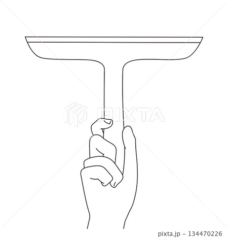 スクイージーと持つ手のイラスト素材 134470226