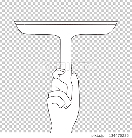刮刀和握著它的手的插圖素材 134470226