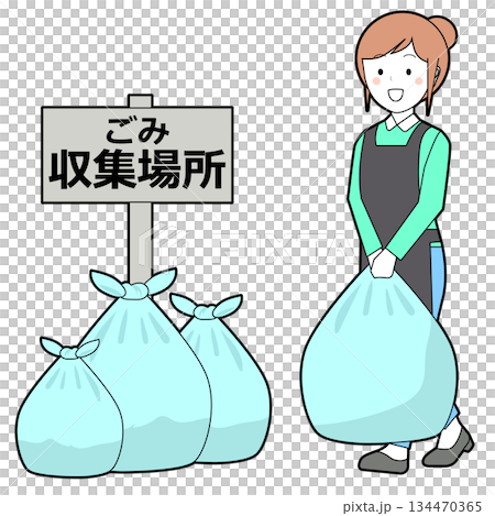 把垃圾放的婦女 把垃圾放的婦女 134470365