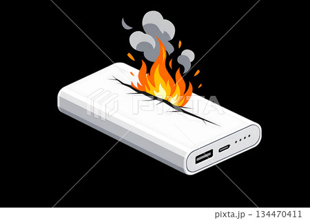 モバイルバッテリー　発火 134470411