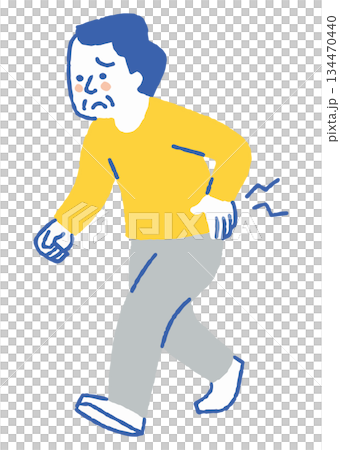 Elderly people enduring lower back pain_Color 134470440