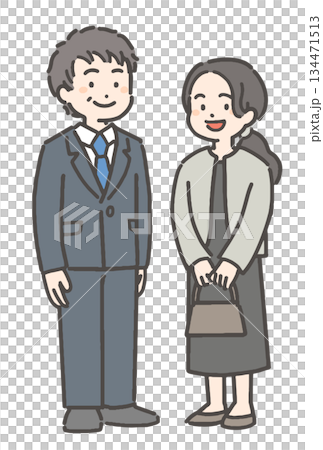 フォーマルな装いの男女カップル 134471513