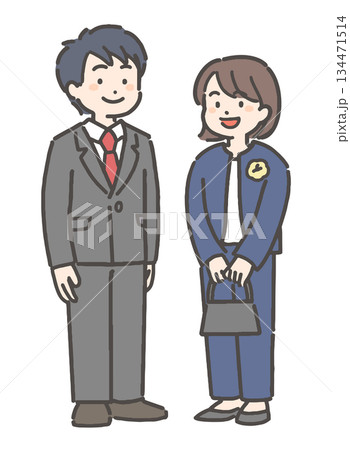フォーマルな装いの若い男女カップル 134471514