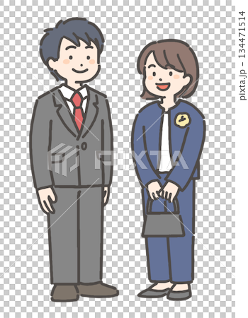 フォーマルな装いの若い男女カップル 134471514