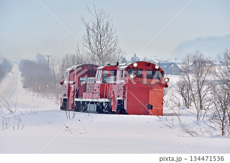 宗谷本線 北比布-蘭留 JR北海道 DE15-2521(旭川) ラッセル 常時排雪列車 常排 宗谷本線 北比布-蘭留 JR北海道 DE15-2521(旭川) ラッセル 常時排雪列車 常排 134471536