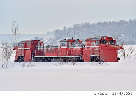 宗谷本線 北比布-蘭留 JR北海道 DE15-2521(旭川) ラッセル 常時排雪列車 常排 宗谷本線 北比布-蘭留 JR北海道 DE15-2521(旭川) ラッセル 常時排雪列車 常排 134471553