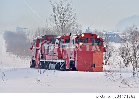 宗谷本線 北比布-蘭留 JR北海道 DE15-2521(旭川) ラッセル 常時排雪列車 常排 宗谷本線 北比布-蘭留 JR北海道 DE15-2521(旭川) ラッセル 常時排雪列車 常排 134471563