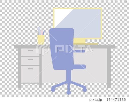Office desk and chair illustration | Simple workspace Office desk and chair illustration | Simple workspace 134471586