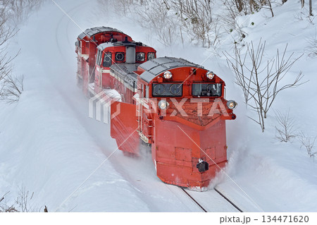 宗谷本線　智恵文－日進　JR北海道　DE15-2521（旭川）　ラッセル　常時排雪列車　常排 134471620