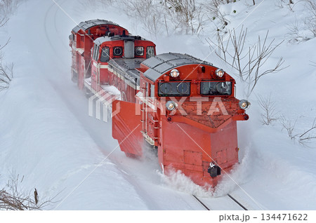 宗谷本線　智恵文－日進　JR北海道　DE15-2521（旭川）　ラッセル　常時排雪列車　常排 134471622