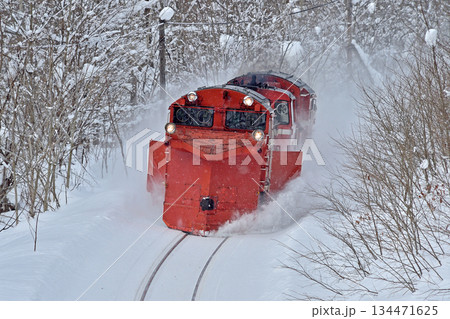 宗谷本線　智恵文－日進　JR北海道　DE15-2521（旭川）　ラッセル　常時排雪列車　常排 134471625