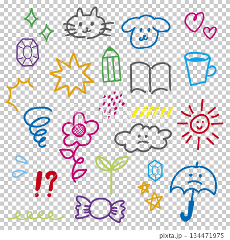 手繪風格可愛圖案插畫集（原色） 134471975