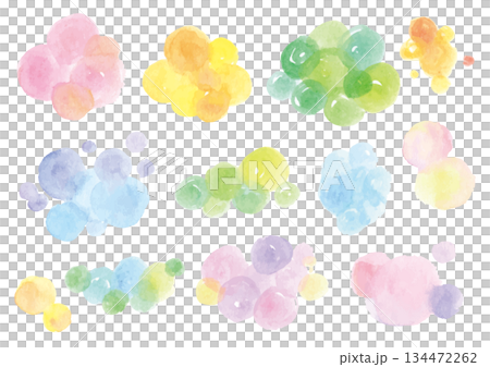 Vector set of colorful watercolor circles 134472262