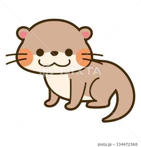 かわいいコツメカワウソのイラスト かわいいコツメカワウソのイラスト 134472368