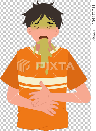 vomiting and nausea concept. sick young man with stomach pain food poisoning and illness. vomiting and nausea concept. sick young man with stomach pain food poisoning and illness. 134472731