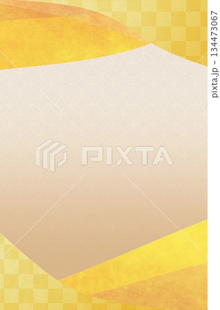 年賀状やお祝い 和柄の金色の背景 134473067