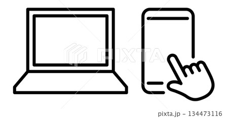 スマートフォンとノートパソコンのアイコン 134473116