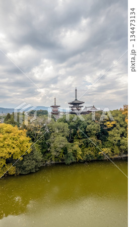 Nov 27 2025 Autumn View Of Japanese Temple Pagodas Surrounded By Trees 134473134