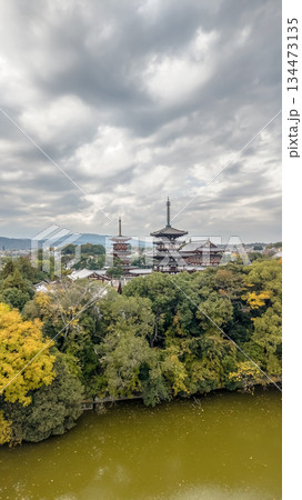 Nov 27 2025 Autumn View Of Japanese Temple Pagodas Surrounded By Trees 134473135
